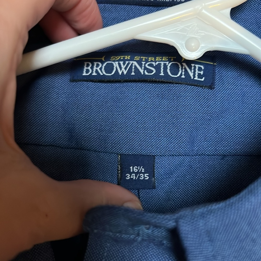 NWT 59th Street Brownstone men’s wrinkle free Oxford  dress shirt - Picture 3 of 7